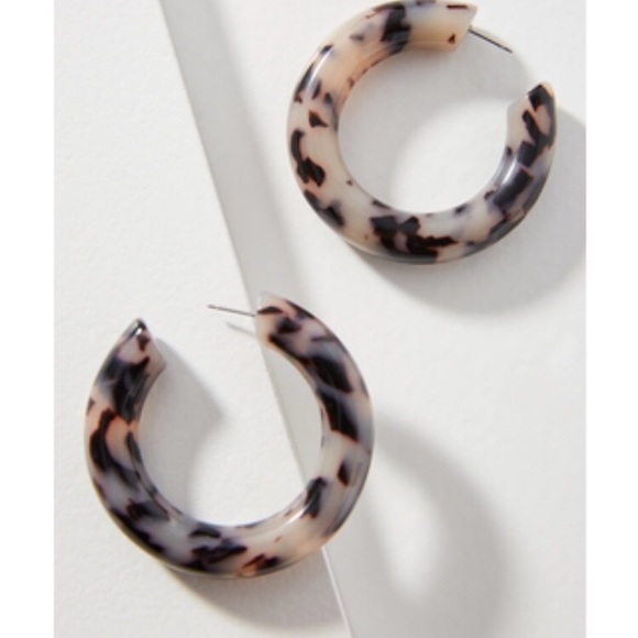 Anthropologie Jewelry - Anthropologie Tortoise Hoop Earings